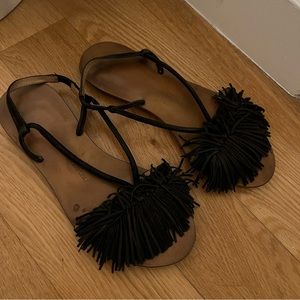 Banana Republic Black Fringe Sandals